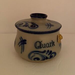 Hand Arne it Cobalt Blue Salt Glaze Lidded Art Pottery Bowl “Quark”